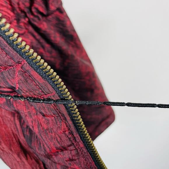 Coldwater Creek Size XL Printed Textured Full Zip Vest Jacket Red - Picture 5 of 7